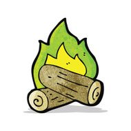 cartoon spooky campfire