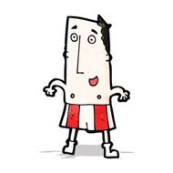 cartoon man in boxer shorts