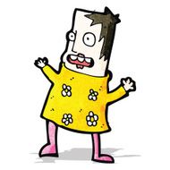 cartoon stressed out woman