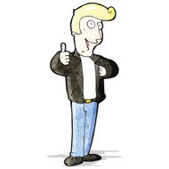 cartoon cool guy in leather jacket