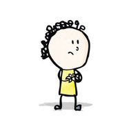 cartoon woman wringing hands