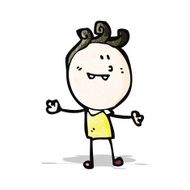 cartoon happy doodle man