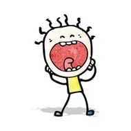 cartoon screaming doodle man