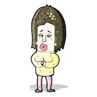 cartoon woman ringing hands