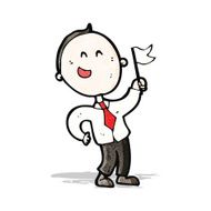cartoon man waving white flag N12