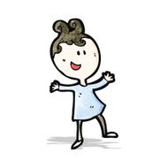 cartoon happy doodle woman N2