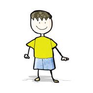 child's drawing of a happy boy