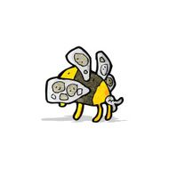 cartoon fat bee