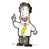 cartoon businessman with idea