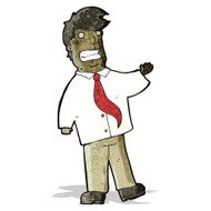 cartoon grinning salesman