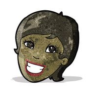 cartoon grinning woman