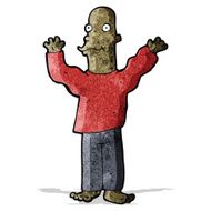 cartoon excited bald man