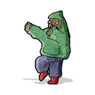 cartoon boy in hooded top dancing