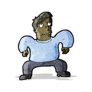 cartoon squatting man