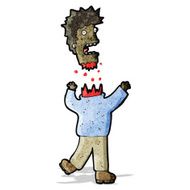 cartoon man with severed head