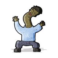 cartoon man with bent neck