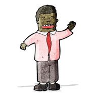 cartoon waving man N12