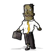 cartoon office guy with torn clothes