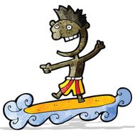 cartoon surfer man