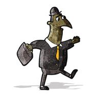 cartoon businessman walking to work N4