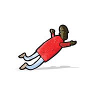 cartoon man flying in dream