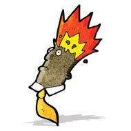 cartoon man with exploding head