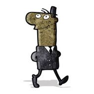 cartoon businessman walking to work N5