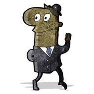 cartoon waving businessman