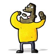 cartoon man eating donuts