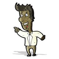 cartoon man pointing and laughing