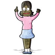 cartoon clever woman with idea