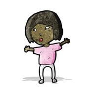 cartoon nervous woman