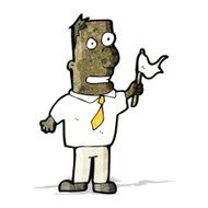 cartoon man waving white flag N14