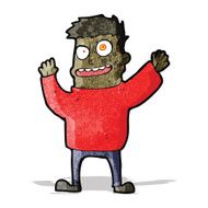 cartoon happy crazy man