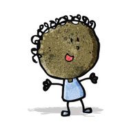 cartoon happy doodle woman N4