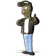 cartoon man in leather jacket