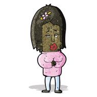 cartoon anxious woman