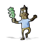 cartoon man with leaf N2