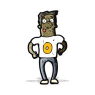 cartoon man in shirt with number zero