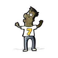 cartoon man in shirt with number seven