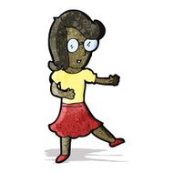 cartoon woman with spectacles
