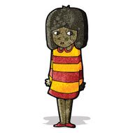 cartoon nervous girl