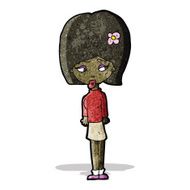 cartoon woman with flower in hair