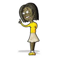 cartoon woman with idea