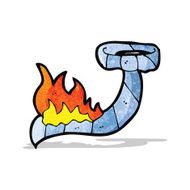 burning tie cartoon