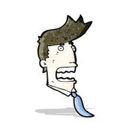 cartoon stressed office man