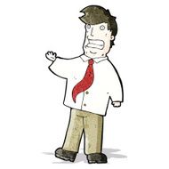 cartoon grinning salesman N2