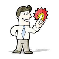 cartoon man with great idea