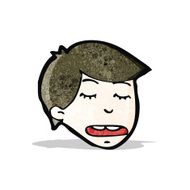 cartoon tired boy's face