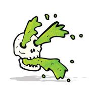 cartoon spurting slime skull